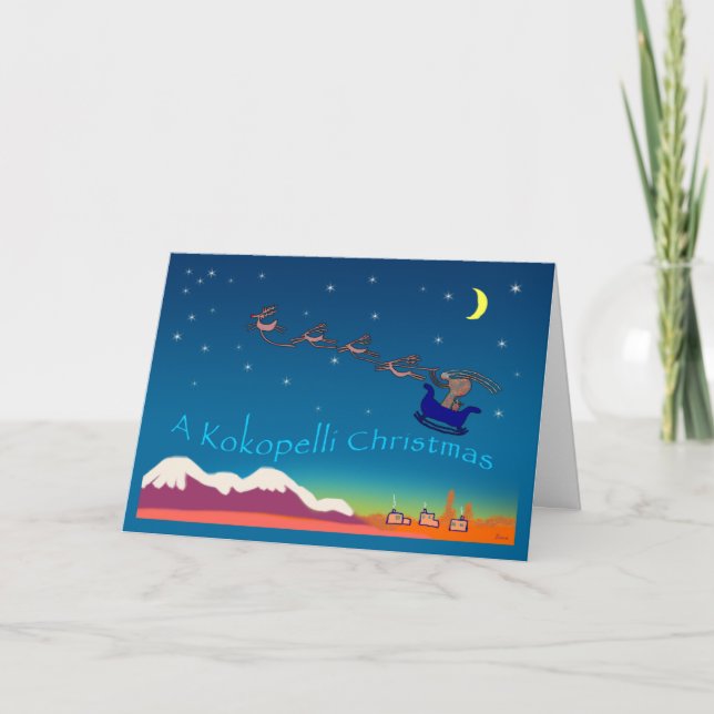 Kokopelli Christmas Holiday Card (Front)