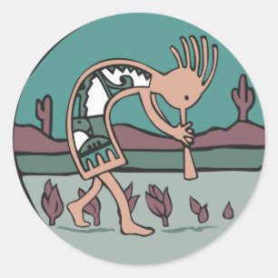 kokopelli classic round sticker