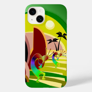 Kokopelli Climbing Stairs to Sun Case-Mate iPhone 14 Case