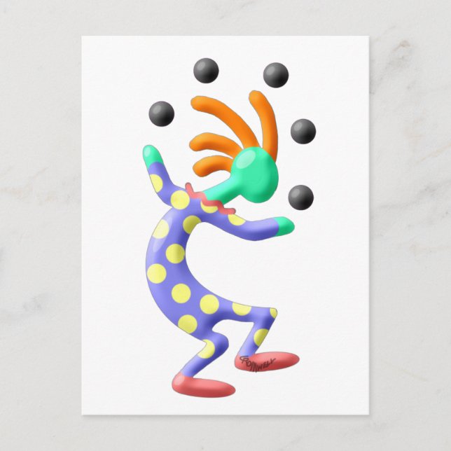 Kokopelli Clown Postcard (Front)