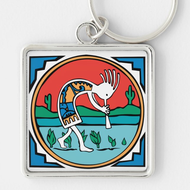 Kokopelli Colour Keychain (Front)