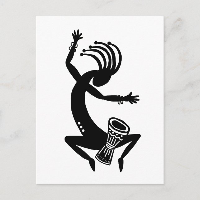 Kokopelli Drumming Postcard (Front)