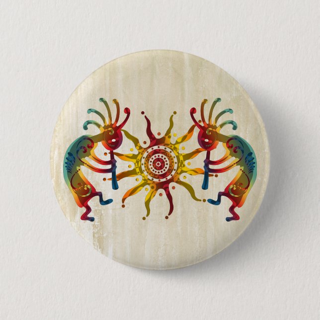 KOKOPELLI DUO SUN + your ideas 2 Inch Round Button (Front)