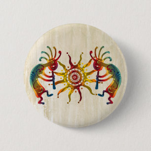 KOKOPELLI DUO SUN + your ideas 2 Inch Round Button
