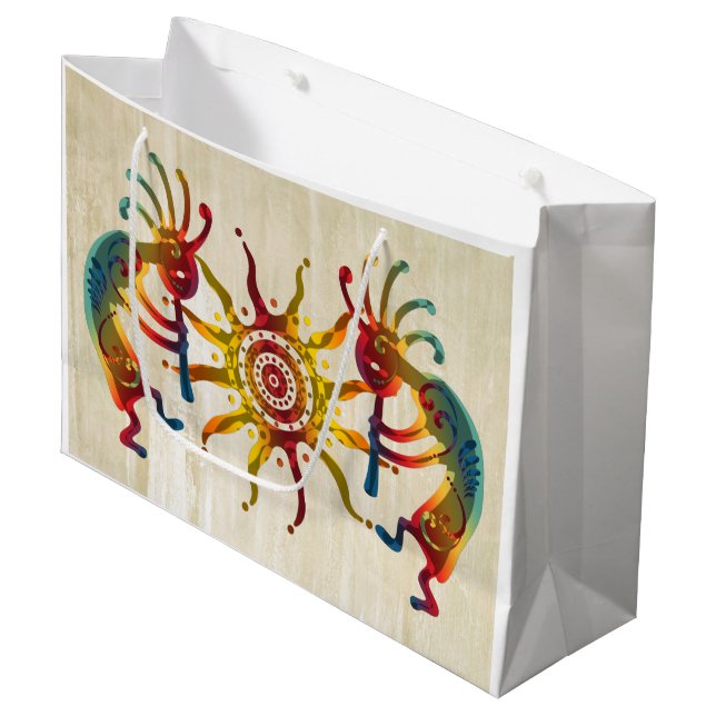 KOKOPELLI DUO SUN + your ideas Large Gift Bag (Front Angled)