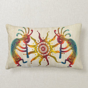 KOKOPELLI DUO SUN + your ideas Lumbar Pillow