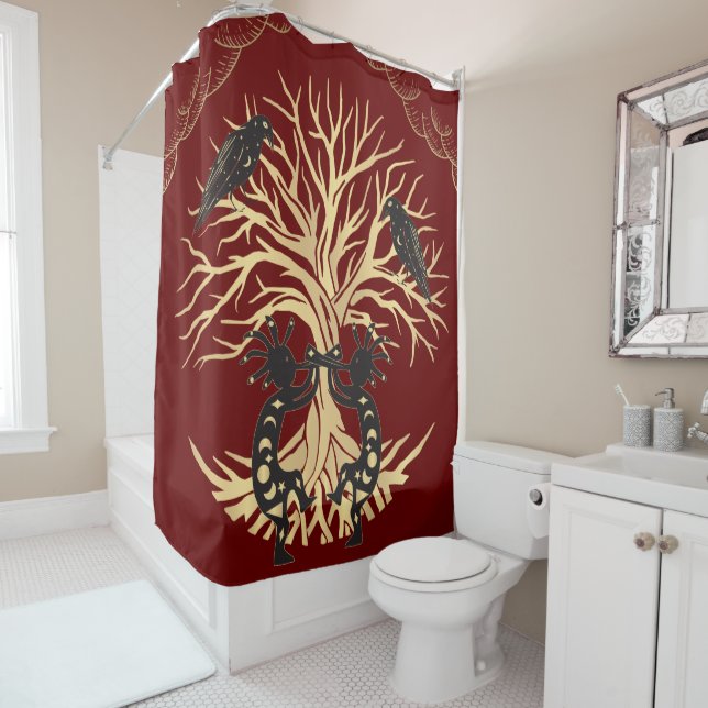 Kokopelli et Ravens Douche rideau (En situation)