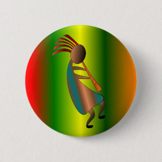 Kokopelli Flute Player 2 Inch Round Button