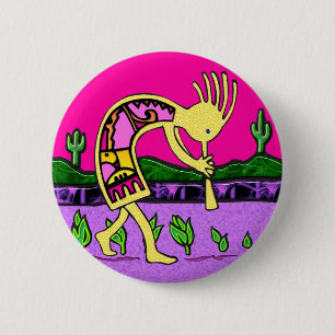 Kokopelli, Flute Player of the Desert 2 Inch Round Button
