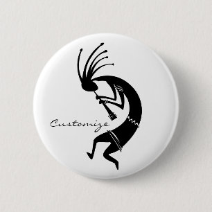 Kokopelli flute player Thunder_Cove 2 Inch Round Button
