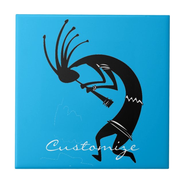 Kokopelli flute player Thunder_Cove Tile (Front)
