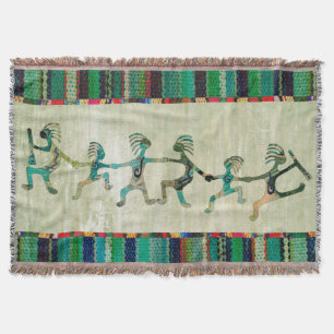 KOKOPELLI funny familiy + your ideas Throw Blanket