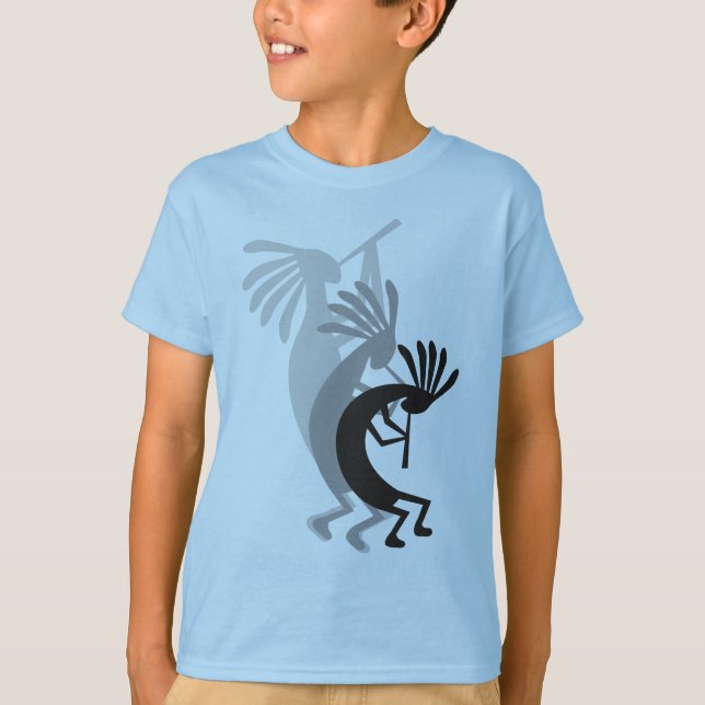 Kokopelli Gets Down Kids Tshirt (Front)
