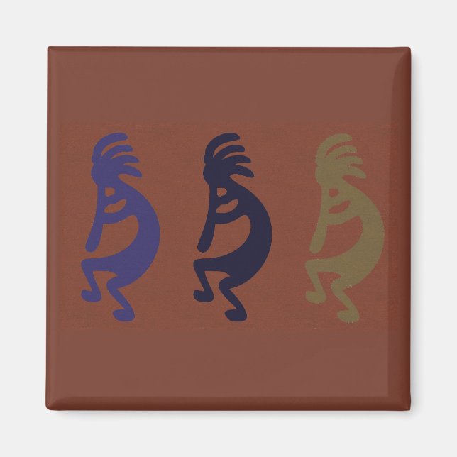 Kokopelli Group of Flute Playing Figures Magnet (Front)