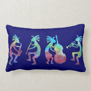 Kokopelli Jazz Quartet Lumbar Pillow