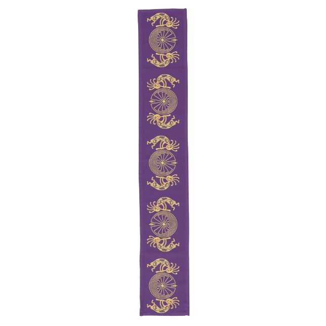 KOKOPELLI / MAN IN THE MAZE gold + your ideas Long Table Runner (Front)