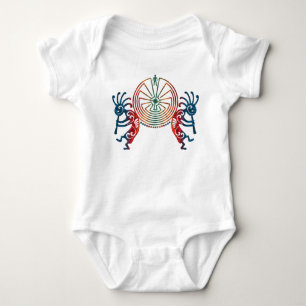 KOKOPELLI / MAN IN THE MAZE + your ideas Baby Bodysuit