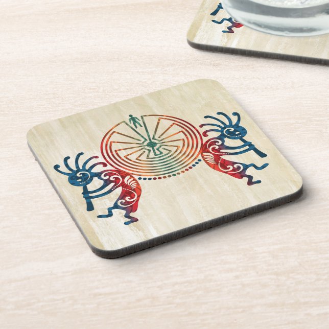 KOKOPELLI / MAN IN THE MAZE + your ideas Coaster (Left Side)