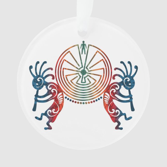 KOKOPELLI / MAN IN THE MAZE + your ideas Ornament (Front)