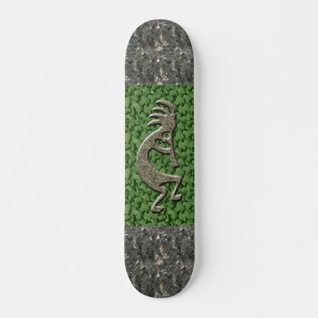 Kokopelli - Marble & Green Rock pattern. Skateboard (Front)