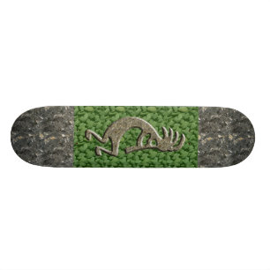 Kokopelli - Marble & Green Rock pattern. Skateboard
