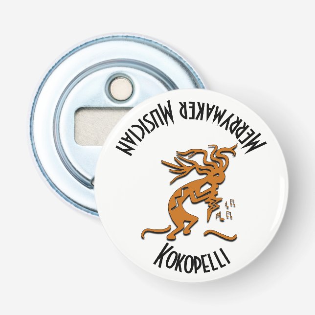 Kokopelli Merrymaker Musician Playing Dancing Bottle Opener (Front)