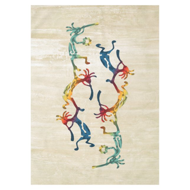 KOKOPELLI musician acrobats + your ideas Tablecloth (Front)