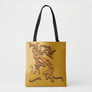 Kokopelli Musician Artwork Tote Bag