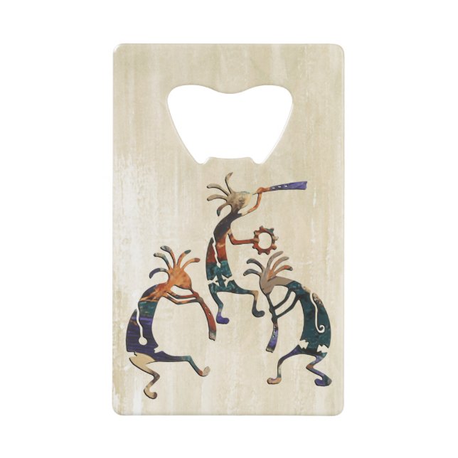 KOKOPELLI musician trio + your ideas Credit Card Bottle Opener (Front)