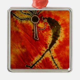 Kokopelli Phat Dyes Tie Dyes Metal Ornament