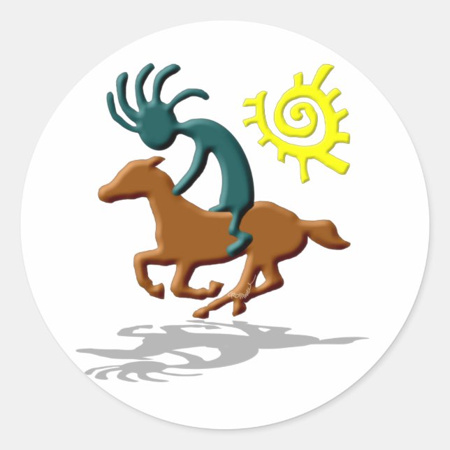 Kokopelli Pony Classic Round Sticker (Front)