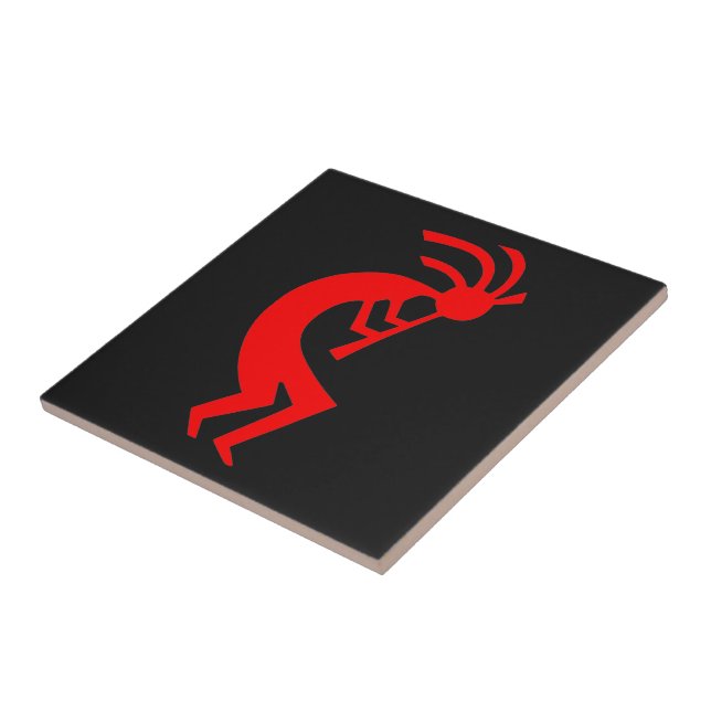 Kokopelli Red Tile (Side)