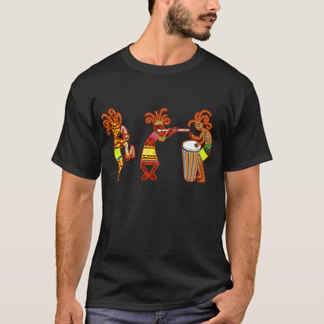 Kokopelli Rock Art: " Koko Reggae Music" T-Shirt (Front)