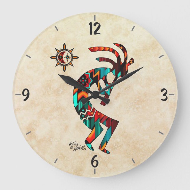 Kokopelli Round Wall Clock (Front)