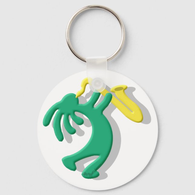 Kokopelli Saxophone Keychain (Front)