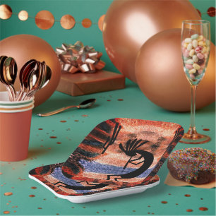 Kokopelli Southwest Desert Landscape 7" Paper Plate