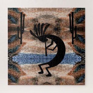 Kokopelli Southwest Desert Mosaic 20" x 20" Jigsaw Puzzle