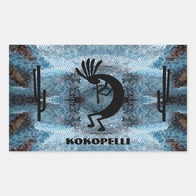 Kokopelli Southwest Desert Mosaic 2 Sticker (Front)
