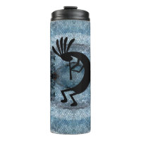 Kokopelli Southwest Desert Mosaic Blue