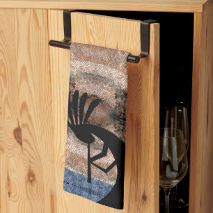 Kokopelli Southwest Desert Mosaic Kitchen Towel