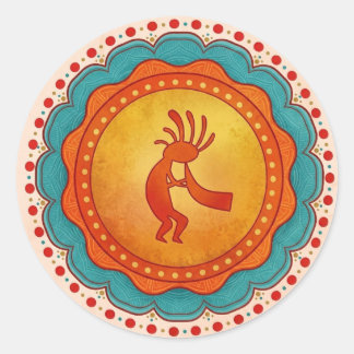 Kokopelli Southwest Inspired  Classic Round Sticker