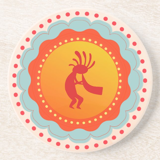Kokopelli Southwest Inspired  Coaster (Front)