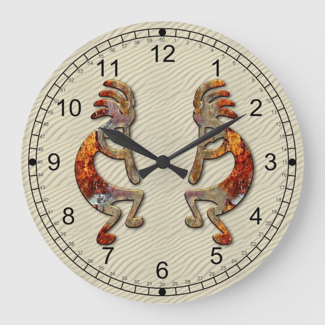Kokopelli Southwestern Wall Clock Design (Front)