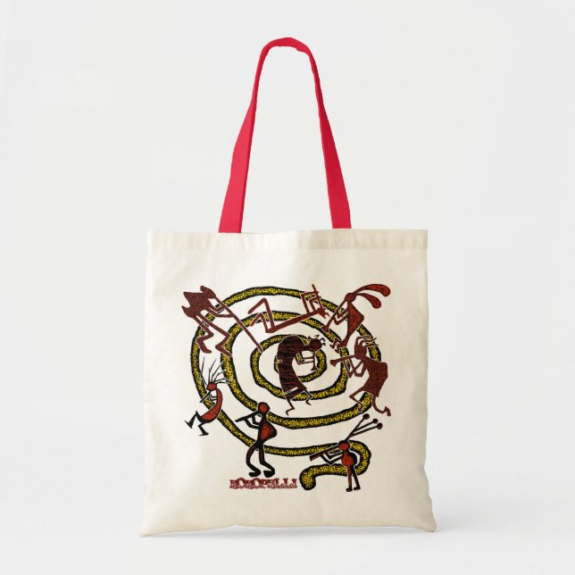 Kokopelli & Spiral - Budget Tote #1 Bag (Front)