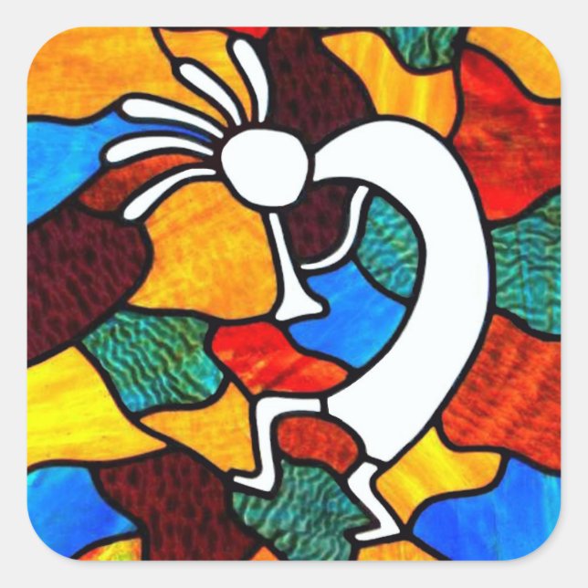 Kokopelli Stained Glass Sticker (Front)