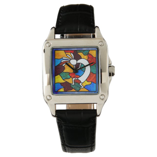 Kokopelli Stained Glass Watch (Front)