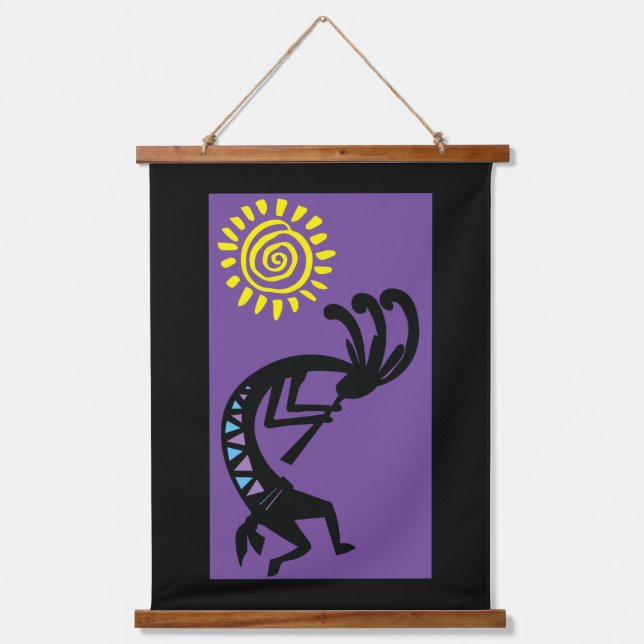 Kokopelli, Sud-Ouest, accrochant la tapisserie (Recto)