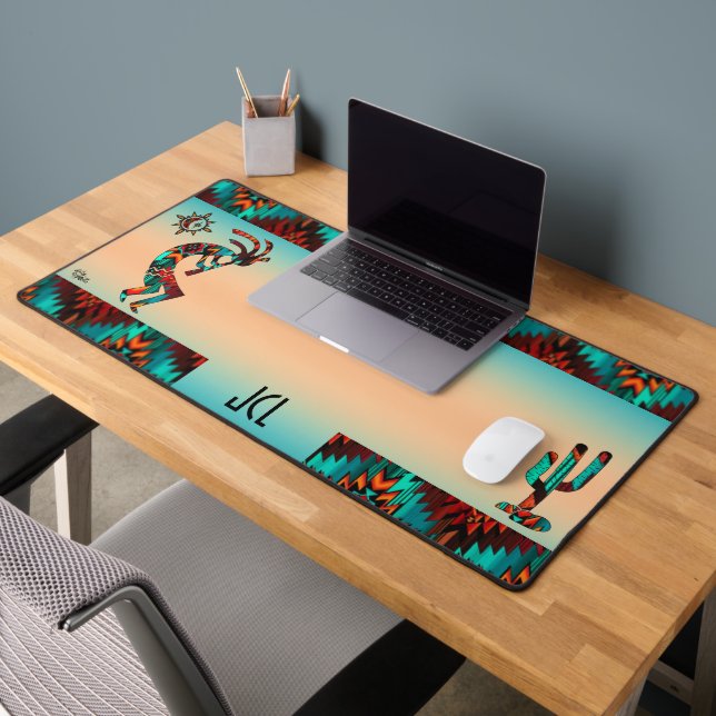 Kokopelli Sud-Ouest Et Cactus Desk Mat (Bureau 2)