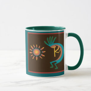 Kokopelli Sud-Ouest Turquoise Brown Café Mugs