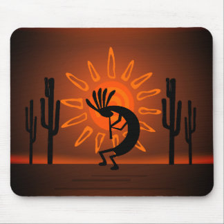 Kokopelli Sun Bronzed Sunset Mousepad